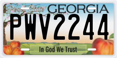 GA license plate PWV2244