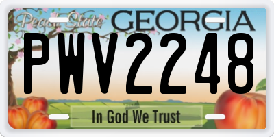 GA license plate PWV2248