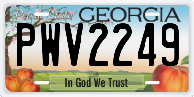 GA license plate PWV2249