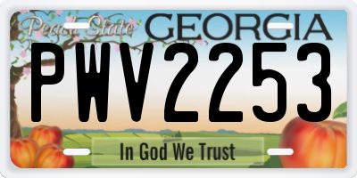 GA license plate PWV2253