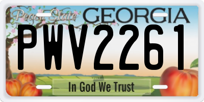 GA license plate PWV2261