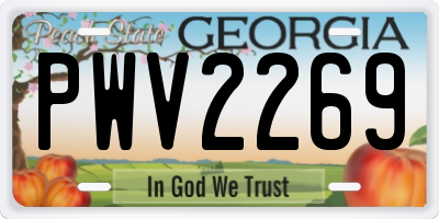 GA license plate PWV2269