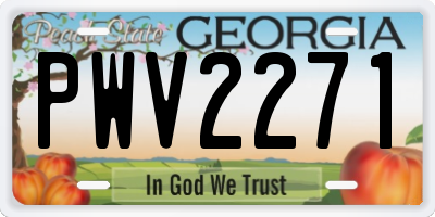 GA license plate PWV2271