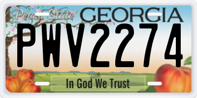 GA license plate PWV2274