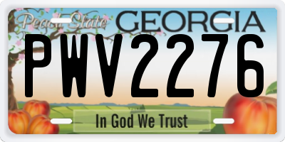 GA license plate PWV2276