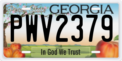 GA license plate PWV2379