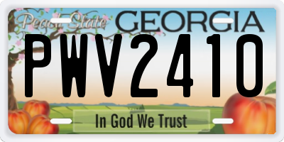 GA license plate PWV2410