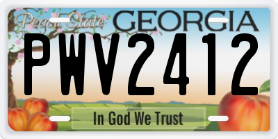 GA license plate PWV2412
