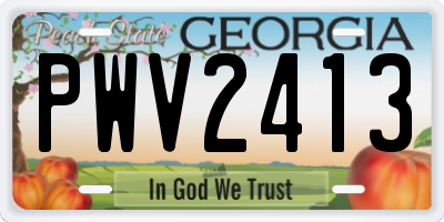GA license plate PWV2413