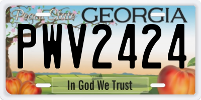 GA license plate PWV2424