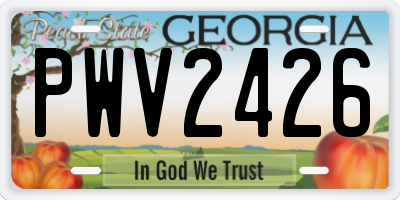 GA license plate PWV2426