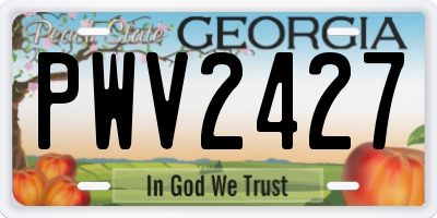 GA license plate PWV2427