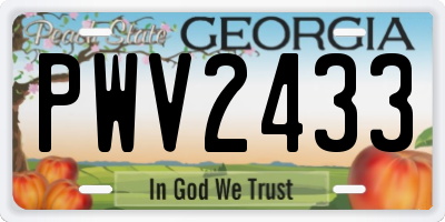 GA license plate PWV2433