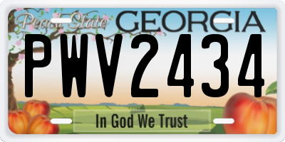 GA license plate PWV2434