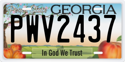 GA license plate PWV2437