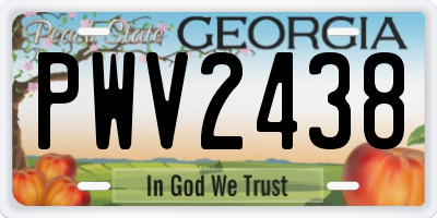 GA license plate PWV2438