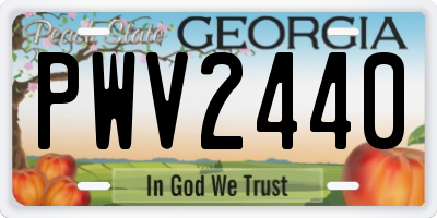 GA license plate PWV2440