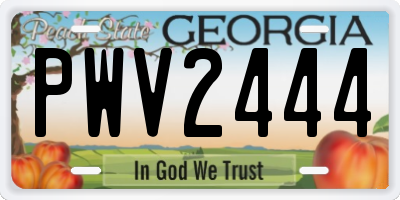 GA license plate PWV2444