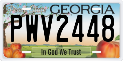 GA license plate PWV2448