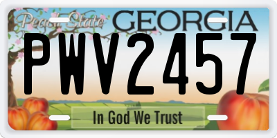 GA license plate PWV2457