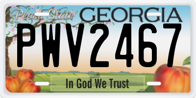 GA license plate PWV2467