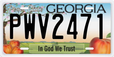 GA license plate PWV2471