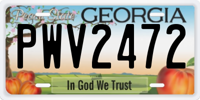 GA license plate PWV2472