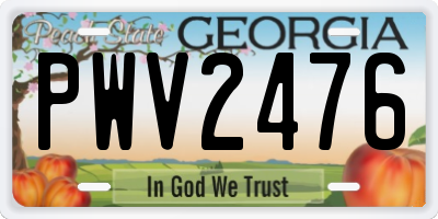 GA license plate PWV2476