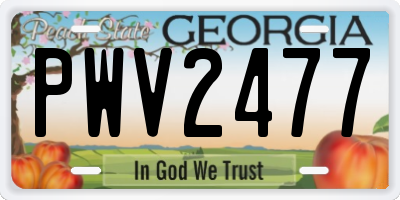 GA license plate PWV2477