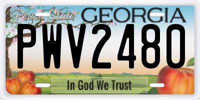 GA license plate PWV2480