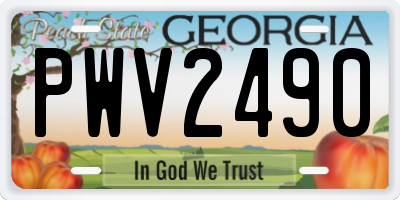 GA license plate PWV2490