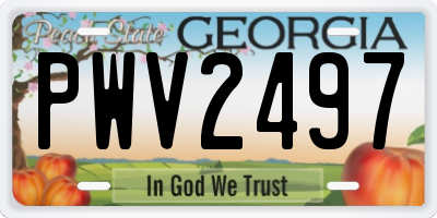 GA license plate PWV2497
