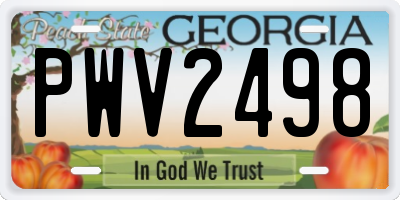GA license plate PWV2498