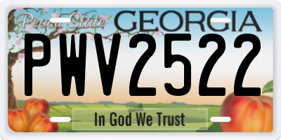 GA license plate PWV2522