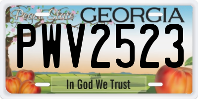 GA license plate PWV2523