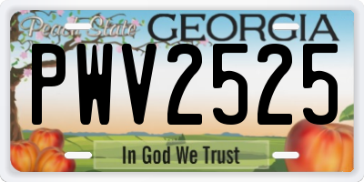 GA license plate PWV2525