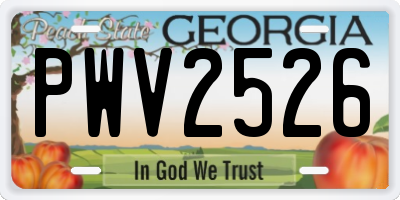 GA license plate PWV2526