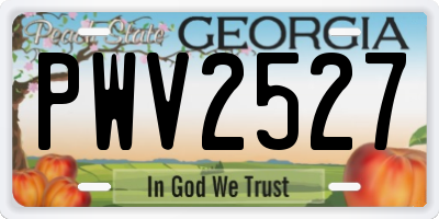 GA license plate PWV2527