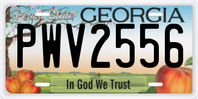 GA license plate PWV2556