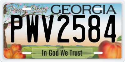 GA license plate PWV2584