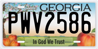 GA license plate PWV2586