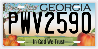 GA license plate PWV2590