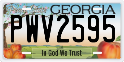 GA license plate PWV2595