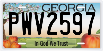 GA license plate PWV2597