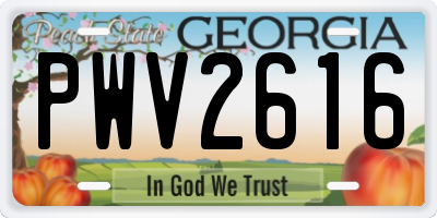 GA license plate PWV2616