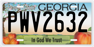 GA license plate PWV2632
