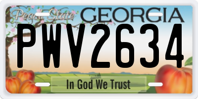 GA license plate PWV2634