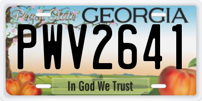 GA license plate PWV2641