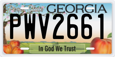GA license plate PWV2661