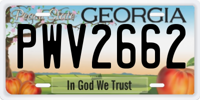 GA license plate PWV2662